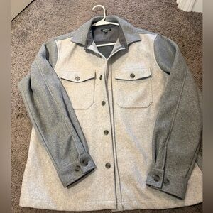 Express Men’s Two-Tone Grey Wool-Blend Shacket